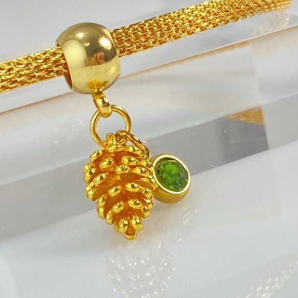 Pine Cone Charm with Birthstone - Picture 8 of 9